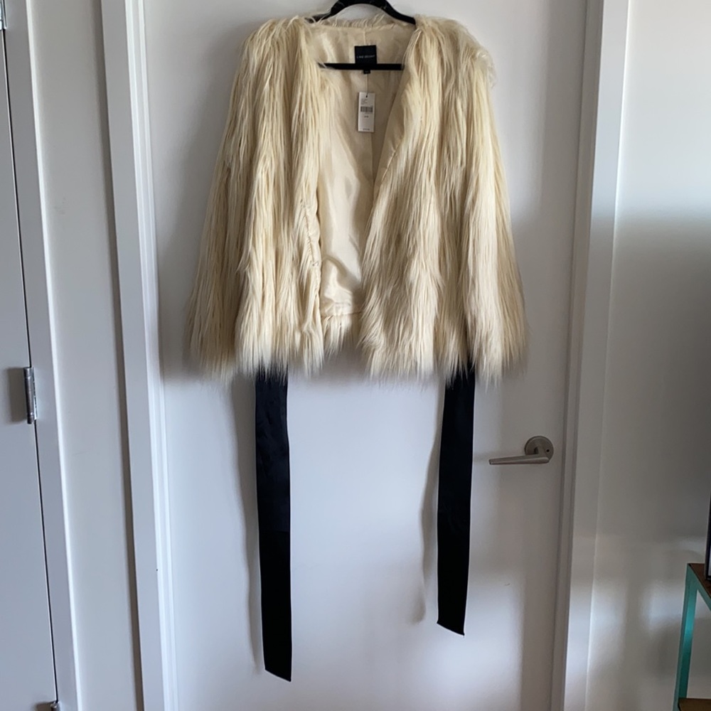 Vintage Lane Bryant Off White Faux Shaggy fuzzy Fur Coat